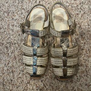 Dolce Vita Gold and Cream Sandals